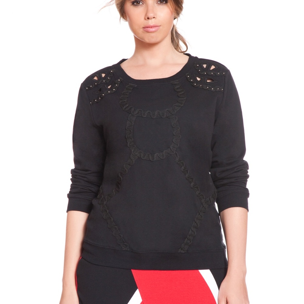 Eloquii Cutout Embellished Sweatshirt